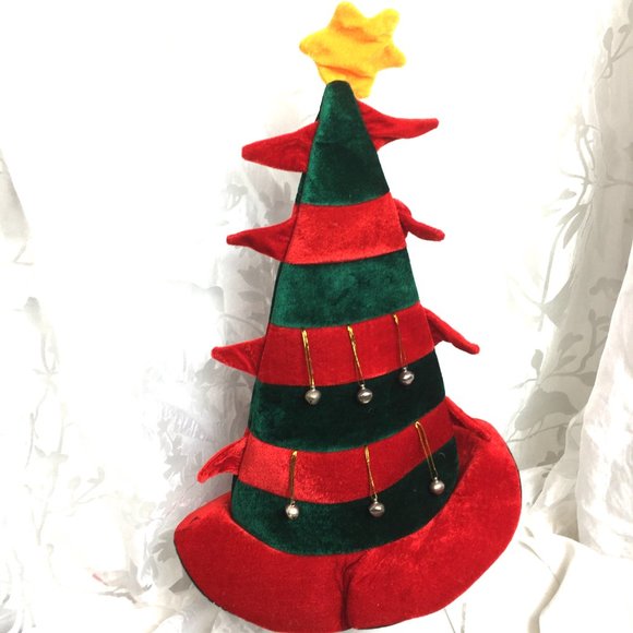 Christmas Elf Santa Helper Cone Hat w/ Bells - Picture 2 of 6